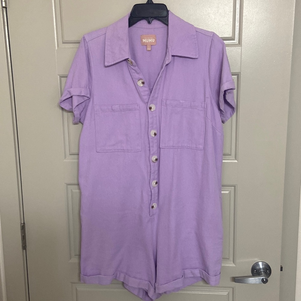 Show me your Mumu - denim romper (lilac/lavender, L)
